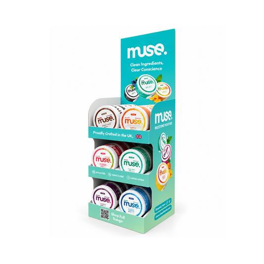 Free Muse Pouches Display Unit – Complimentary for Wholesale Orders